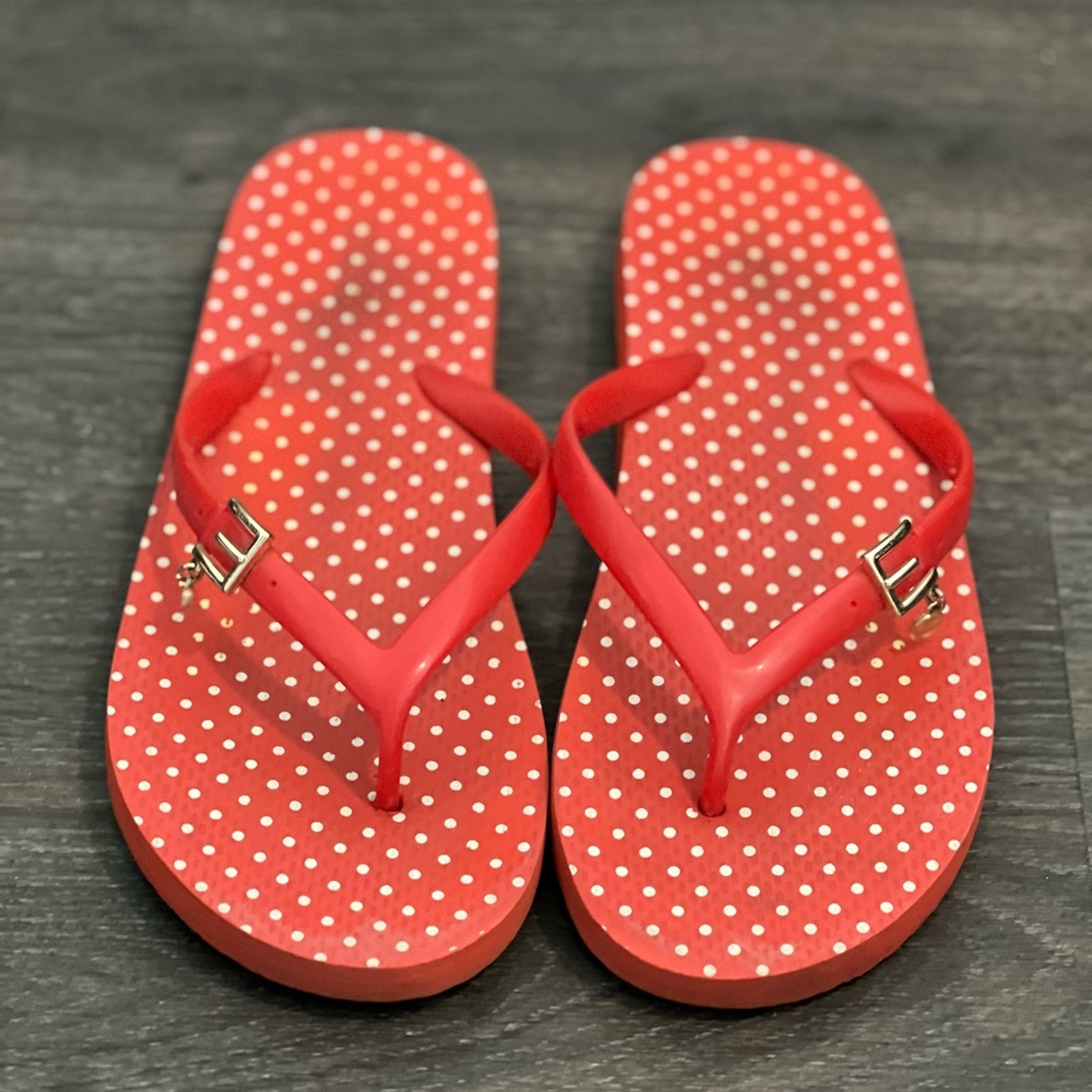 Michael Kors Orange Polka Dot Flip Flops
